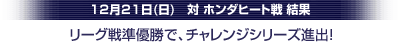 12/21（日）順位決定戦（ホンダ戦）結果