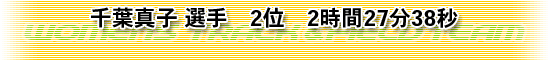 千葉真子 選手　2位　2時間27分38秒
