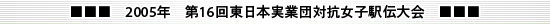 2005年  第16回東日本実業団対抗女子駅伝大会