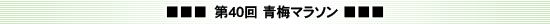 第40回 青梅マラソン