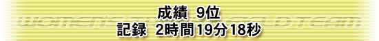 成績 9位　記録2時間19分18秒