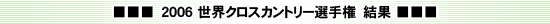 2006年　世界クロスカントリー選手権　結果