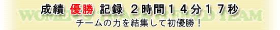 成績　優勝　時間　２時間１４分１７秒