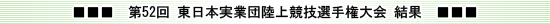 第52回 東日本実業団陸上競技選手権大会結果